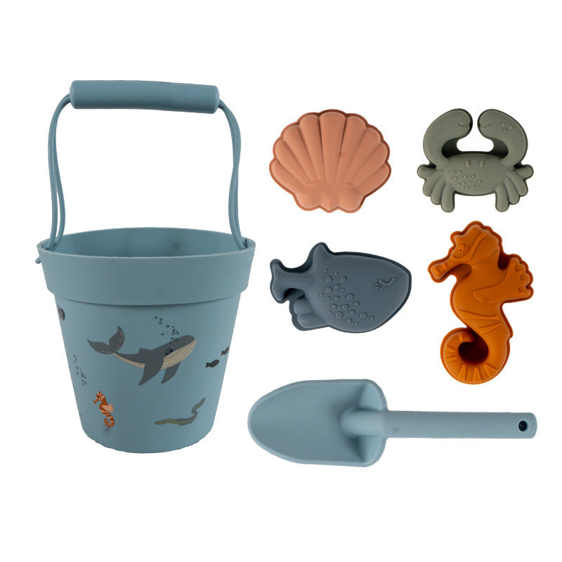 Pack & Play Beach Toy Set – Flexible Silicone Buckets for Creative Sandcastles