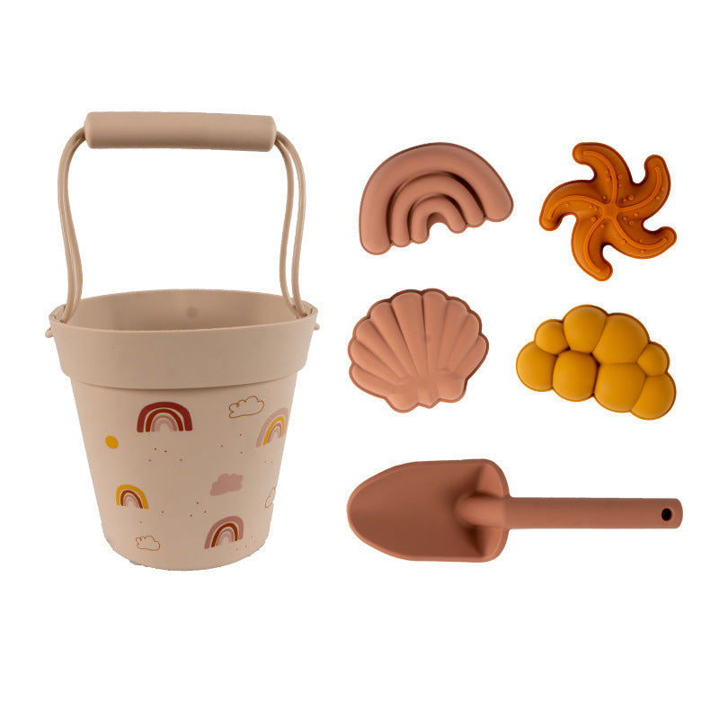 Pack & Play Beach Toy Set – Flexible Silicone Buckets for Creative Sandcastles